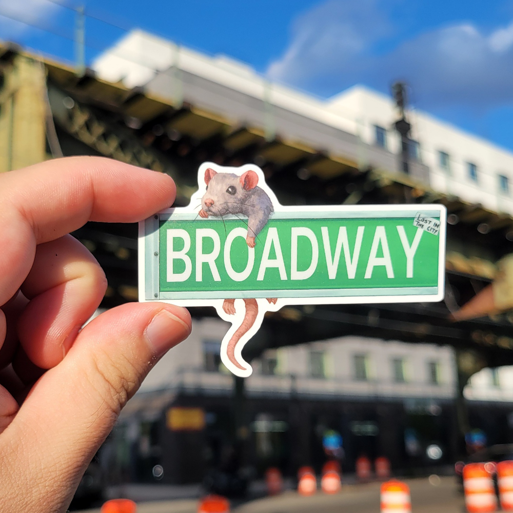 Broadway Sign Rat Sticker