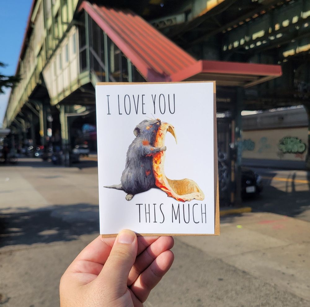 Pizza Rat Greeting Card