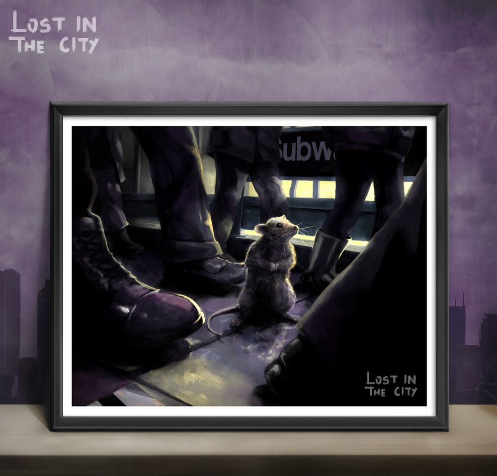 Subway Rat Print | Lost in the City