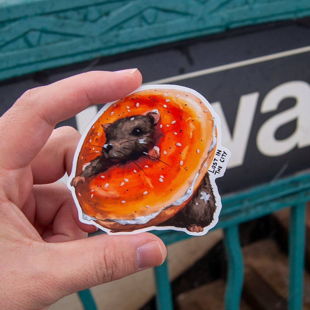 Bagel Rat Sticker