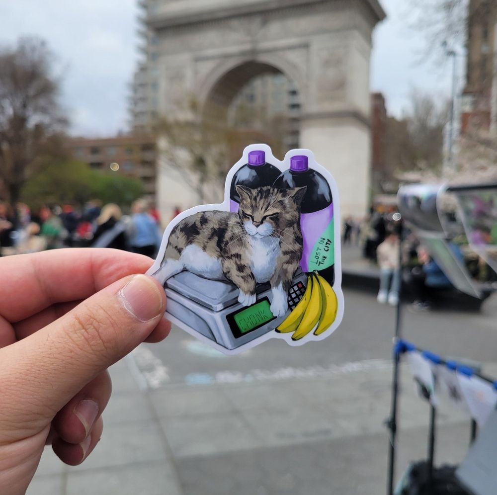 Bodega Cat on Scale Sticker
