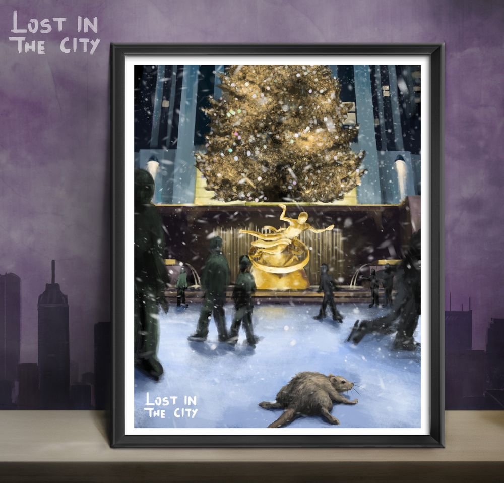 Rockefeller Cerner Holliday Rat Print | Lost in the City