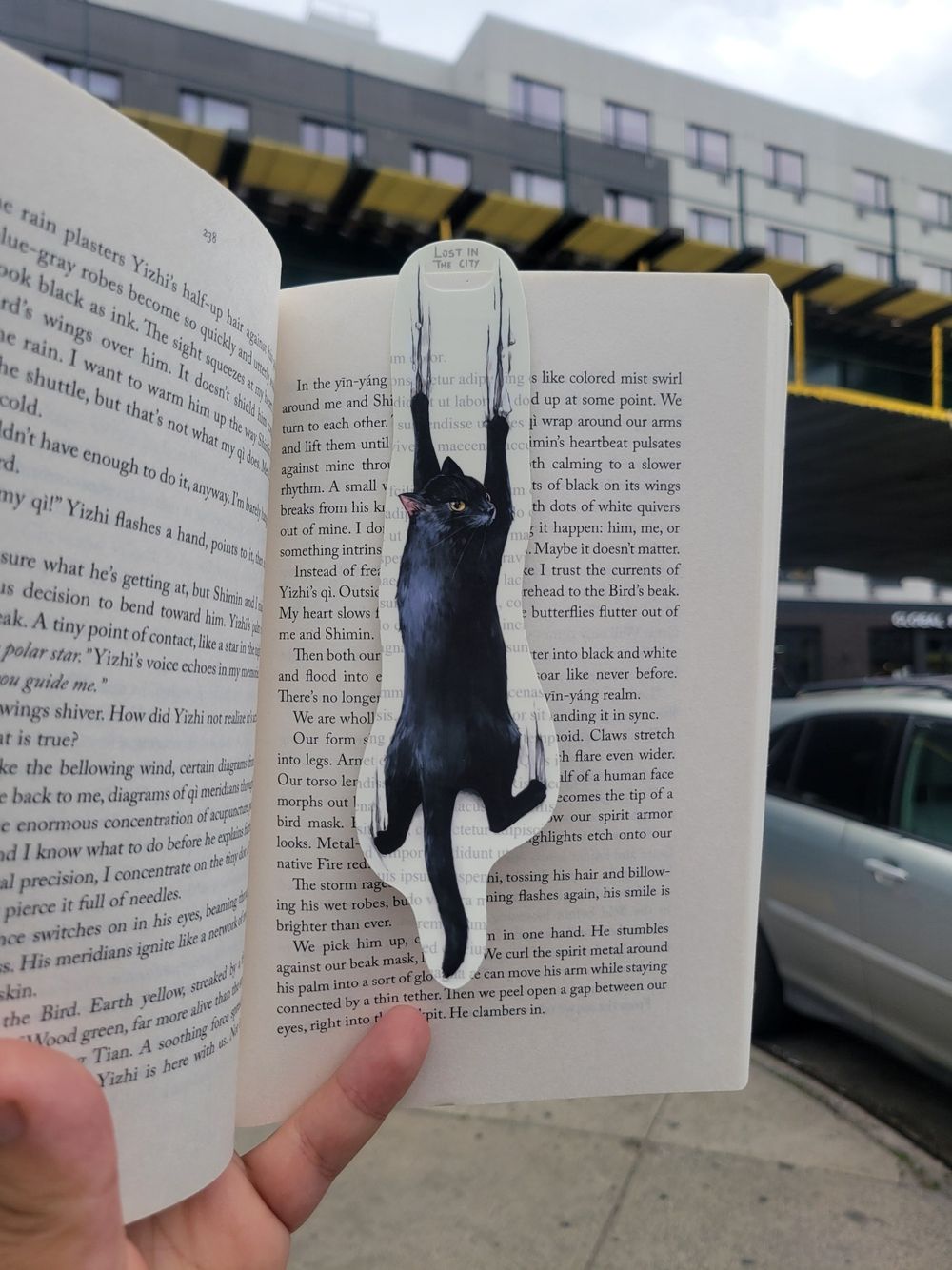 Hanging Cat Bookmark | Lost in the City