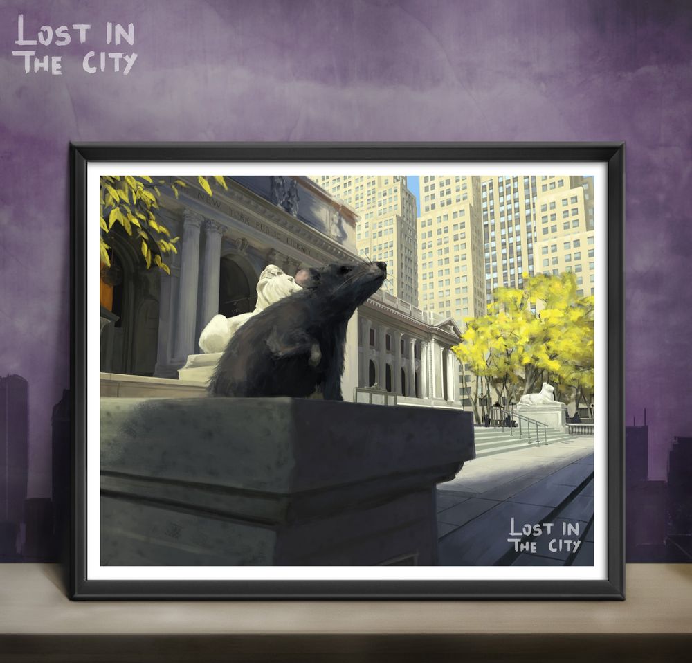 Library Rat Print | Lost in the City