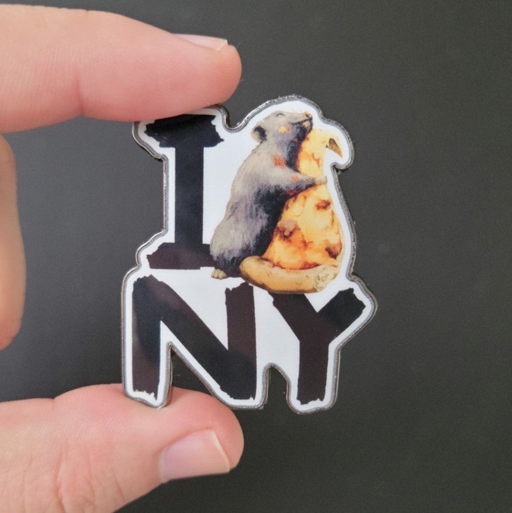 I Rat NY Metallic Pin