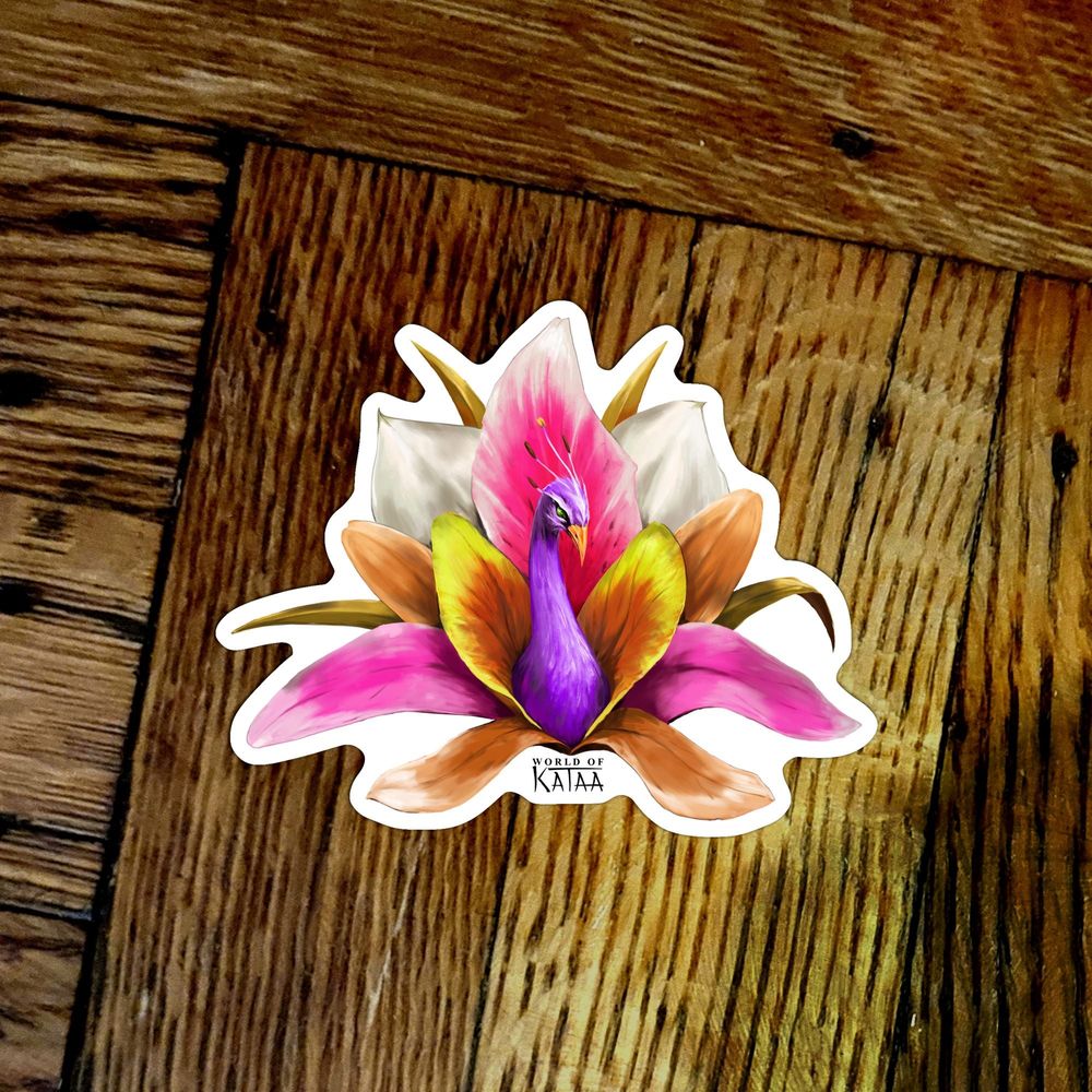 Flower Peacock Sticker