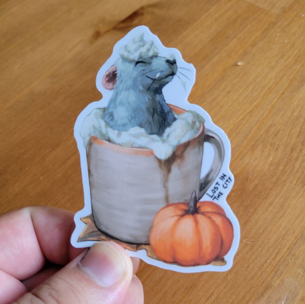 Pumpkin Spice Rat Sticker