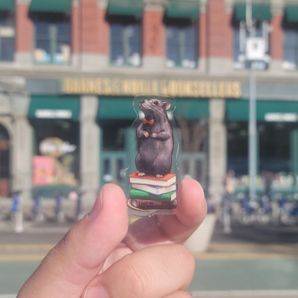 Library Rat Acrylic Pin