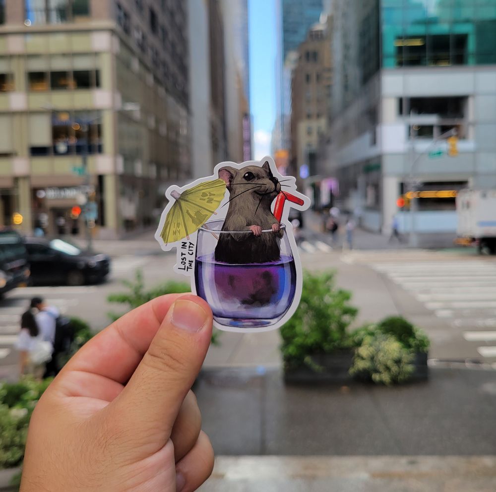 Cocktail Rat Sticker