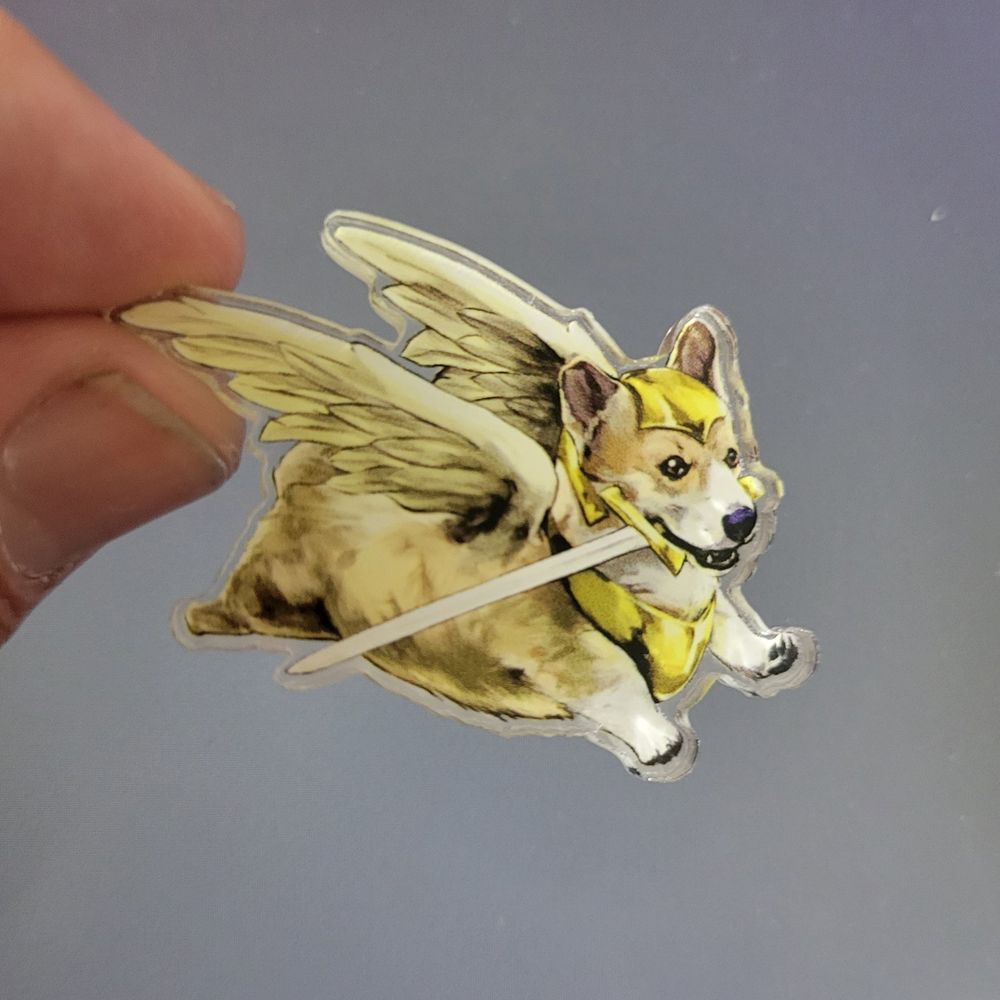 Angel Corgi Acrylic Pin